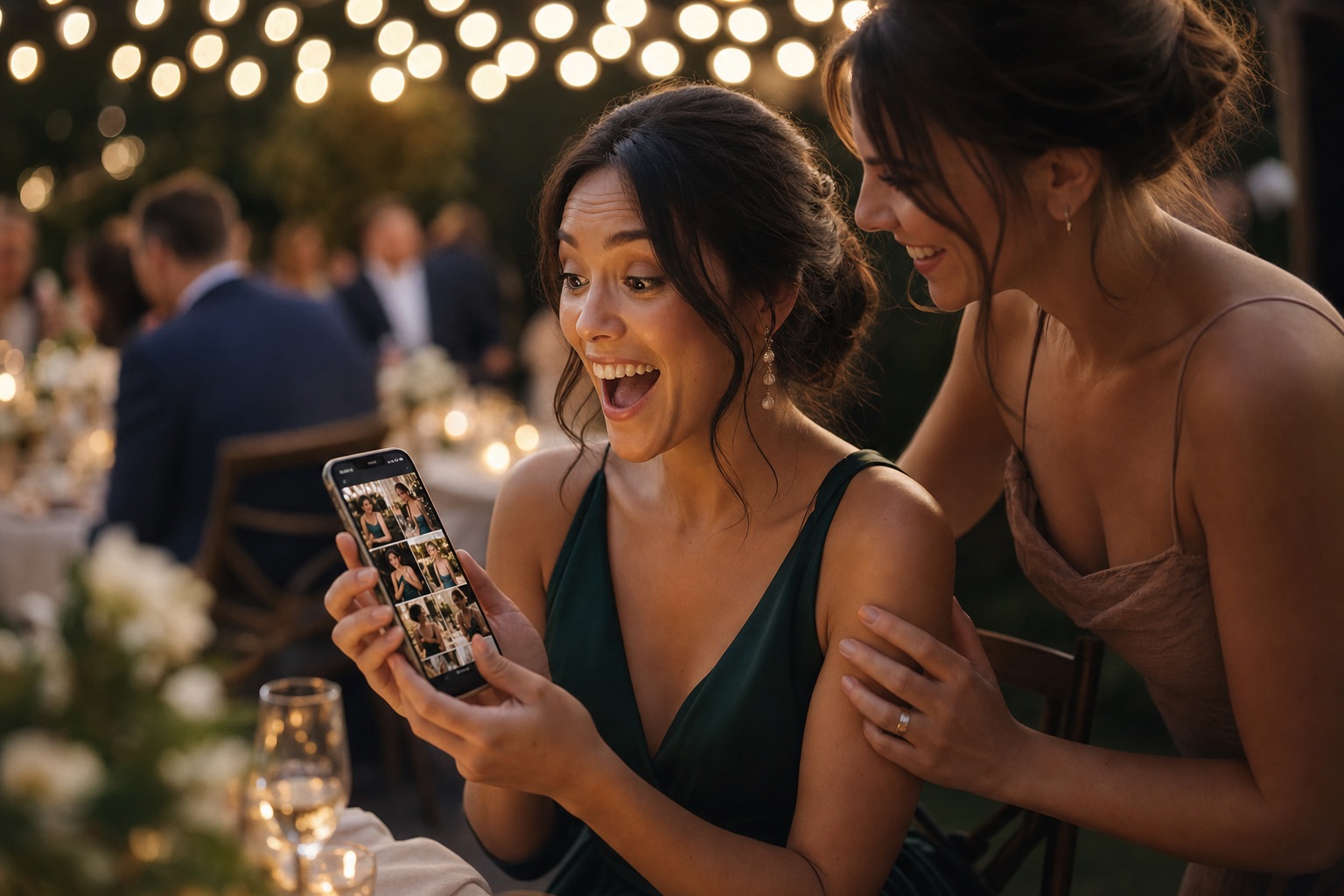 Event guest delighted to find her own photos on her phone
